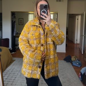 Free People Plaid Coat
